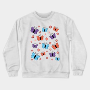 Pretty Butterflies And Flowers Crewneck Sweatshirt